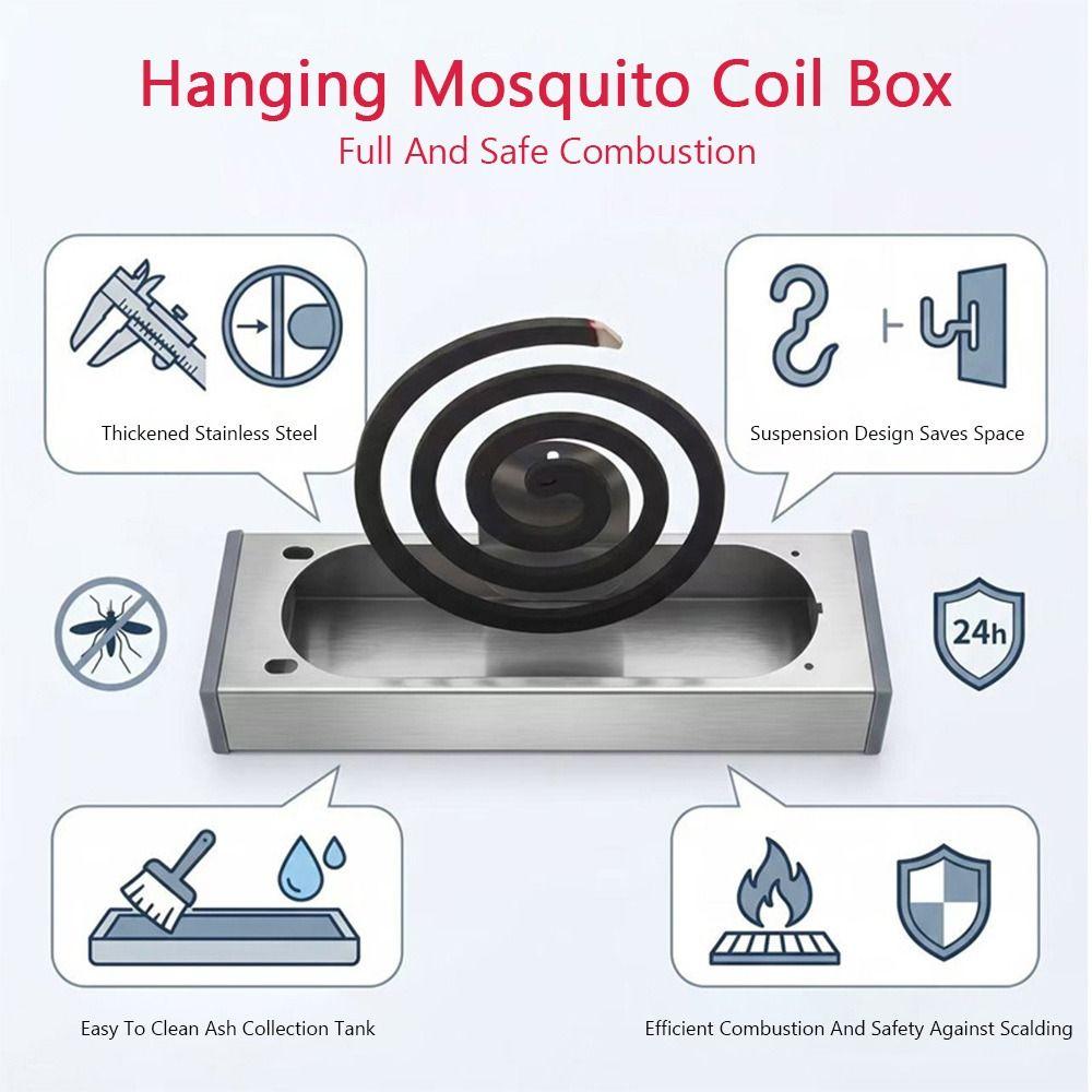 Stainless Steel Incense Burner Multi-Use Mosquito Repellent Coil Stand  Home Outdoor