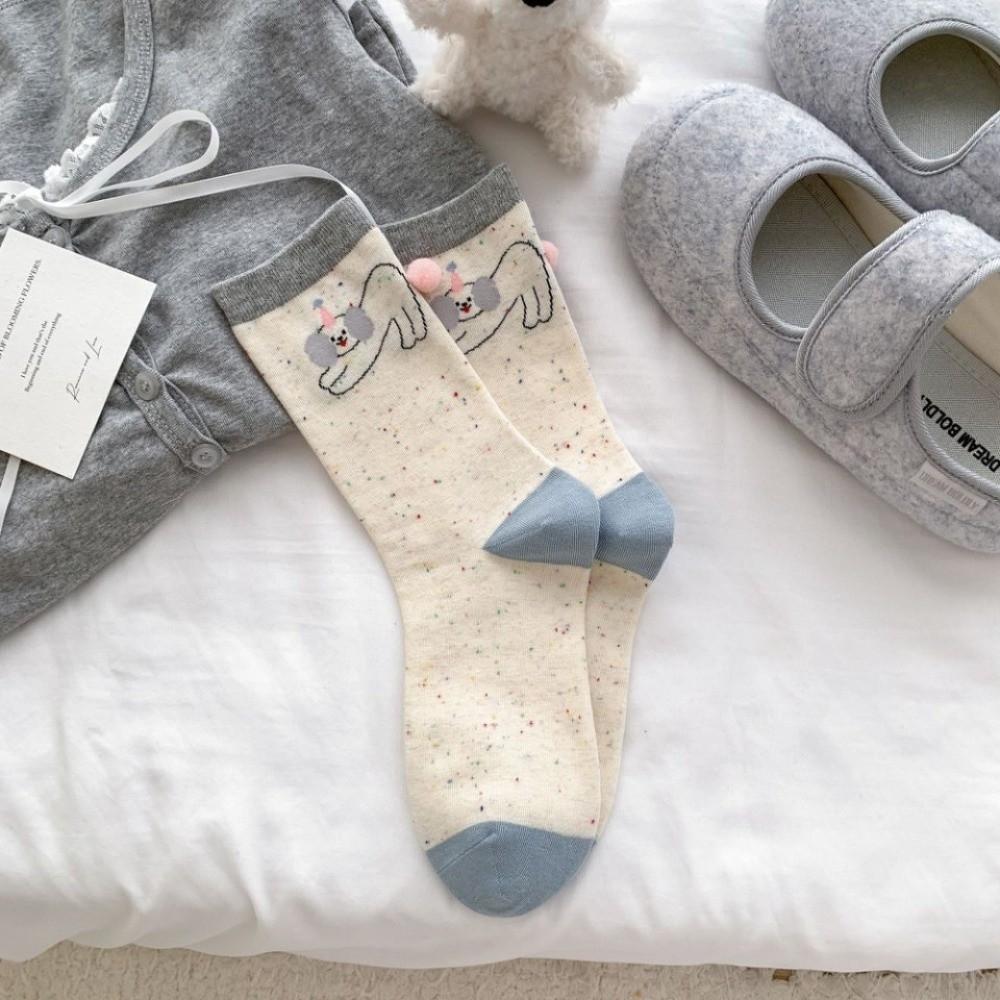 Cute 3D Cartoon Animal Women Animal Socks Breathable Bow Decoration Mid-tube Sock Korean Style Ankle Socks Summer One Size