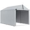 Tenda Deposito Impermeabile per Giardino, Riparo per Moto con Porta Arrotolabile, per Bici Moto 162 x 221.5 x 163 cm, Grigio Chiaro
