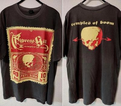 T-shirt Rétro Cypress Hill Années 90 t-shirt noir 2 côtés Coton épais vtg Hommes Femmes Unisexe T-Shirt
