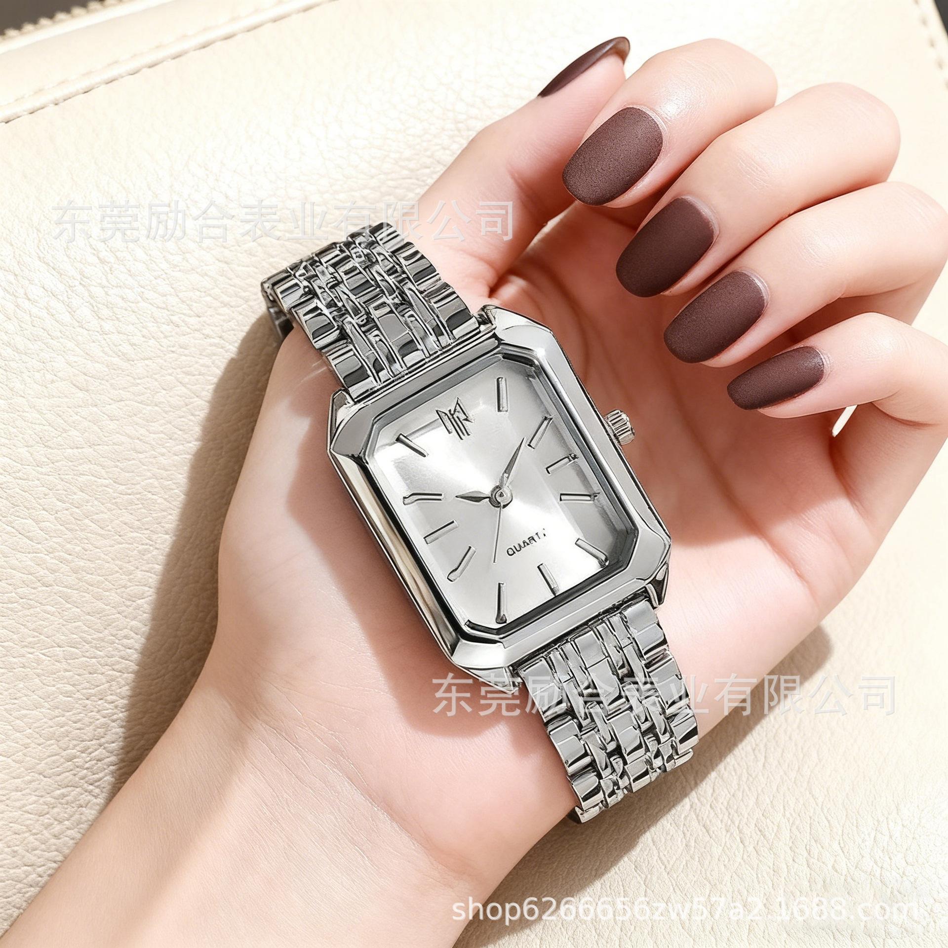 Light Luxury Dial Steel Belt Ladies Watch Student Stylish Simple Square Quartz Watch