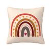 Boho Rainbow Throw Pillow Cover Bohemian Baby Nursery Cotton Polyester Pillow Case Neutral Rainbow Sofa Couch Decor X Inch