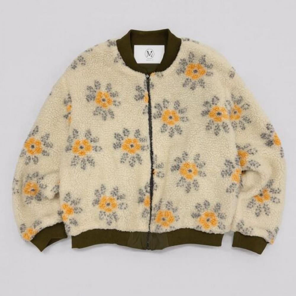 Mizqz Reversible Flower Fleece Dumble Zip Up Jacket