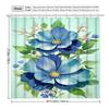 Elegant Blue Floral Shower Curtain , Vibrant Blue & Purple Flowers with Green Leaves, Perfect for Modern Bathroom Decor