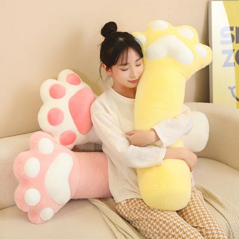 80cm Kawaii Riesen-Plüschbär-Pfotenmatte Niedliches Tierbär-Katzen-Fußkissen Herz-Plüschkissen Gefülltes Weiches Spielzeug für Heimdekoration Geschenke