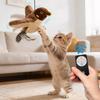 Interactive Cat Toy USB Rechargeable Flapping Bird Cat Toy Touch Squeak Bird-Shaped Electric Plush  Toy with Catnip Pet Supply