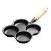 Frying Pan with 4 Holes - Non-stick Cast Iron Four-hole Egg Dumpling Pan - Deepened for Egg Buns - Non-stick Flat-bottom Pan - Egg Frying Gadget