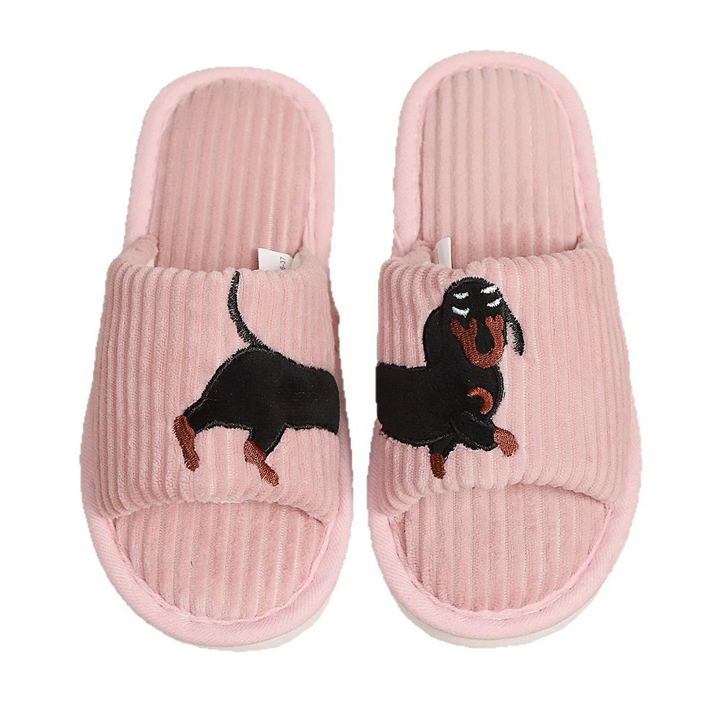 New dachshund home fluffy slippers warm spring and autumn slippers couple men and women summer