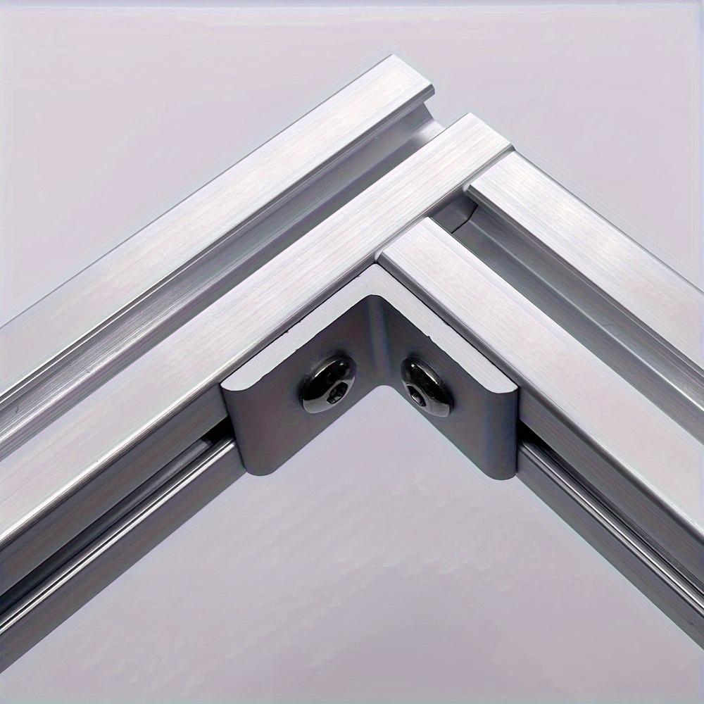 6sets Silvery 2020 Series Aluminum Profile Connectors 6pcs L Corner Bracket with Sliding T Nuts and Bolts for 2020 Aluminum Extrusion Profiles