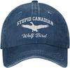Stupidi Cappelli da Uccello Lupo Canadese per Uomo Nero Donna Divertenti Sporchi Classici Cappellini da Baseball per Donna Sporchi