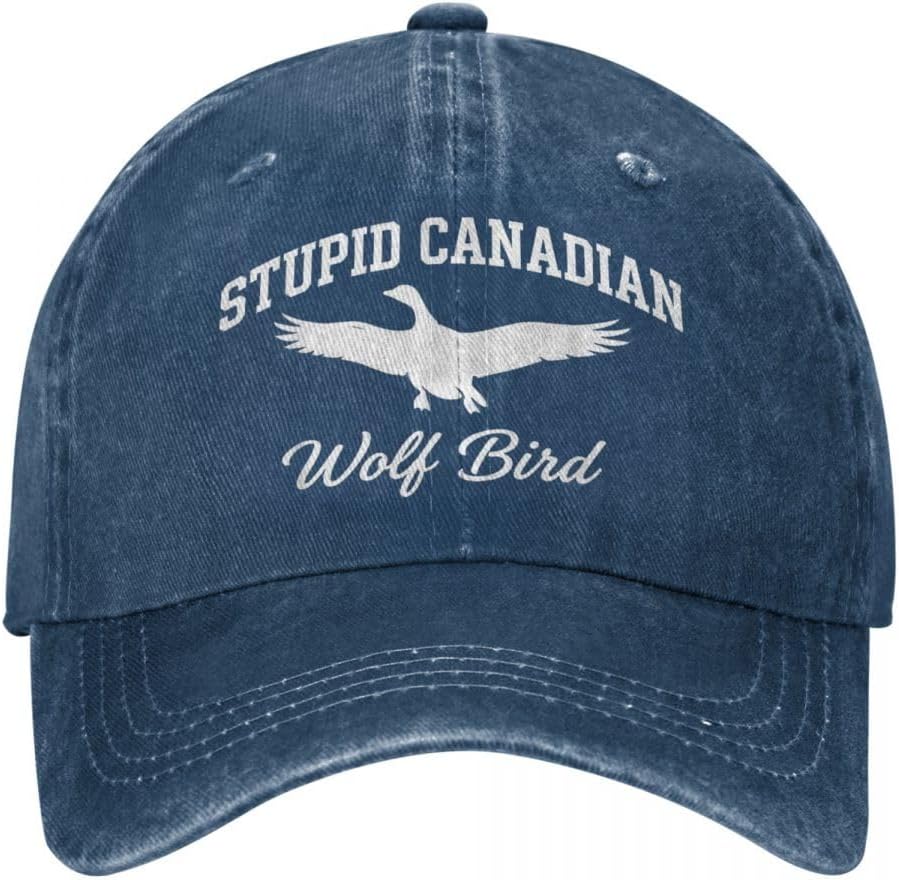 Stupidi Cappelli da Uccello Lupo Canadese per Uomo Nero Donna Divertenti Sporchi Classici Cappellini da Baseball per Donna Sporchi