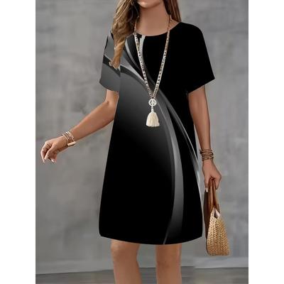 New Fashion Cute Kawaii Dresses Women Graffiti Print  Short Sleeve Loose Casual Mini Dress Plus Size Summer Clothing 8XL