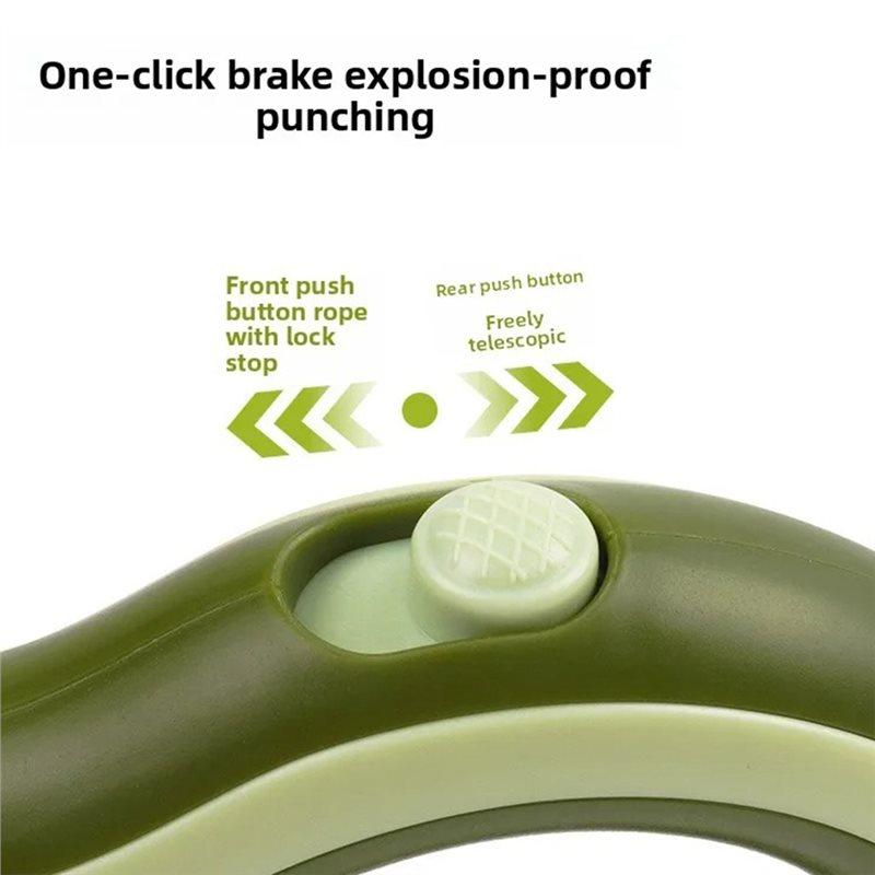 Retractable Dog Leash-LED Light With Nylon+ Polyester Tape-Ergonomic Handle-Safe Night Walk 3.5M Length For Pet Dogs verde