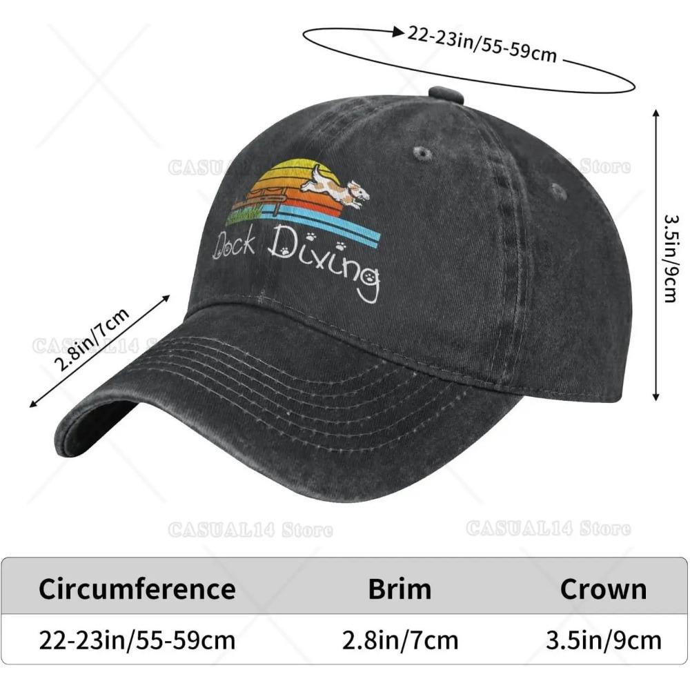 Vintage Trucker Dad Hat Dog Dock Diving Denim Baseball Cap Funny Cowboy Hat Baseball Cap Unisex