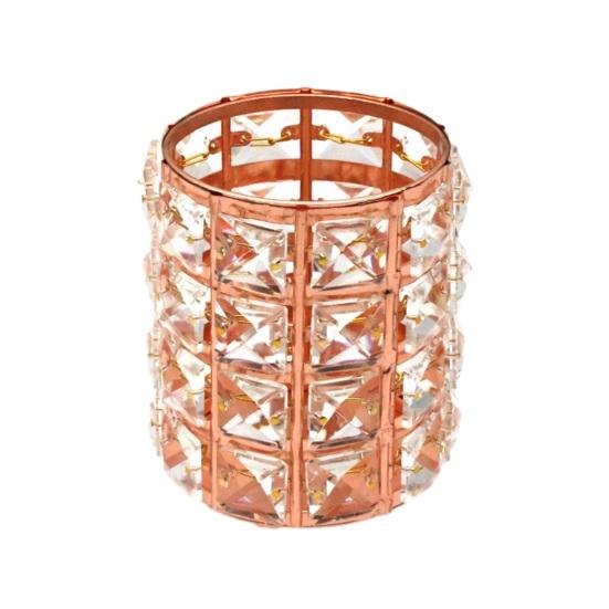 Rhinestone Pen Holder for Desk Elegant Clear Desktop Organizer for Pens Makeup Brushes Kitchen Utensils Modern Office Accessories