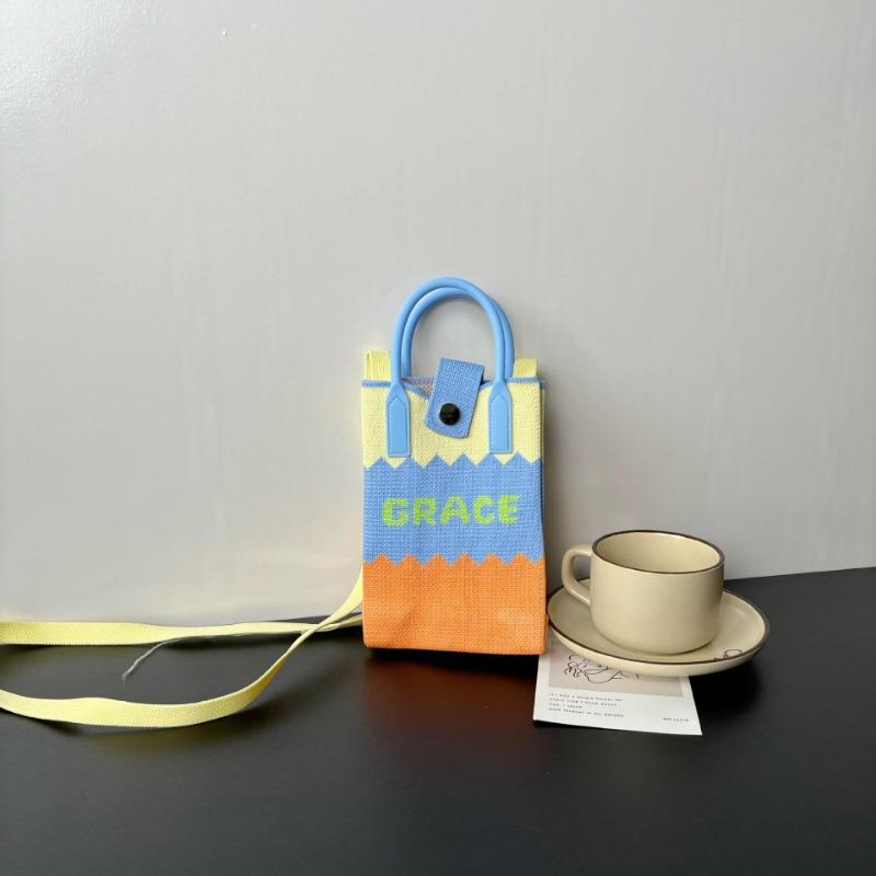 Mobile phone bag flower knitted bag niche versatile shoulder messenger bag trendy tote bag flower knitting