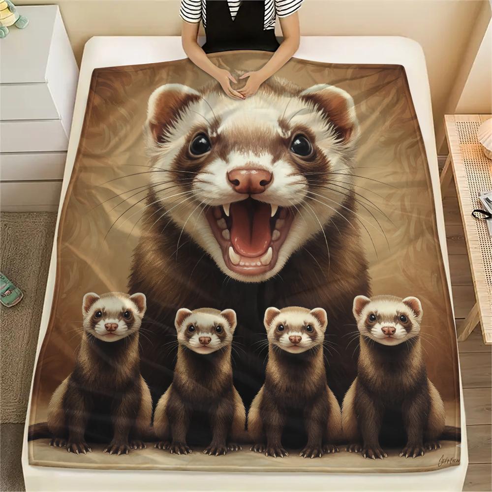 1Pc Koala Mink Print Flannel Blanket, High quality Comfortable for All Seasons, Home Decor, Warmth and Comfort, Perfect for Gifts