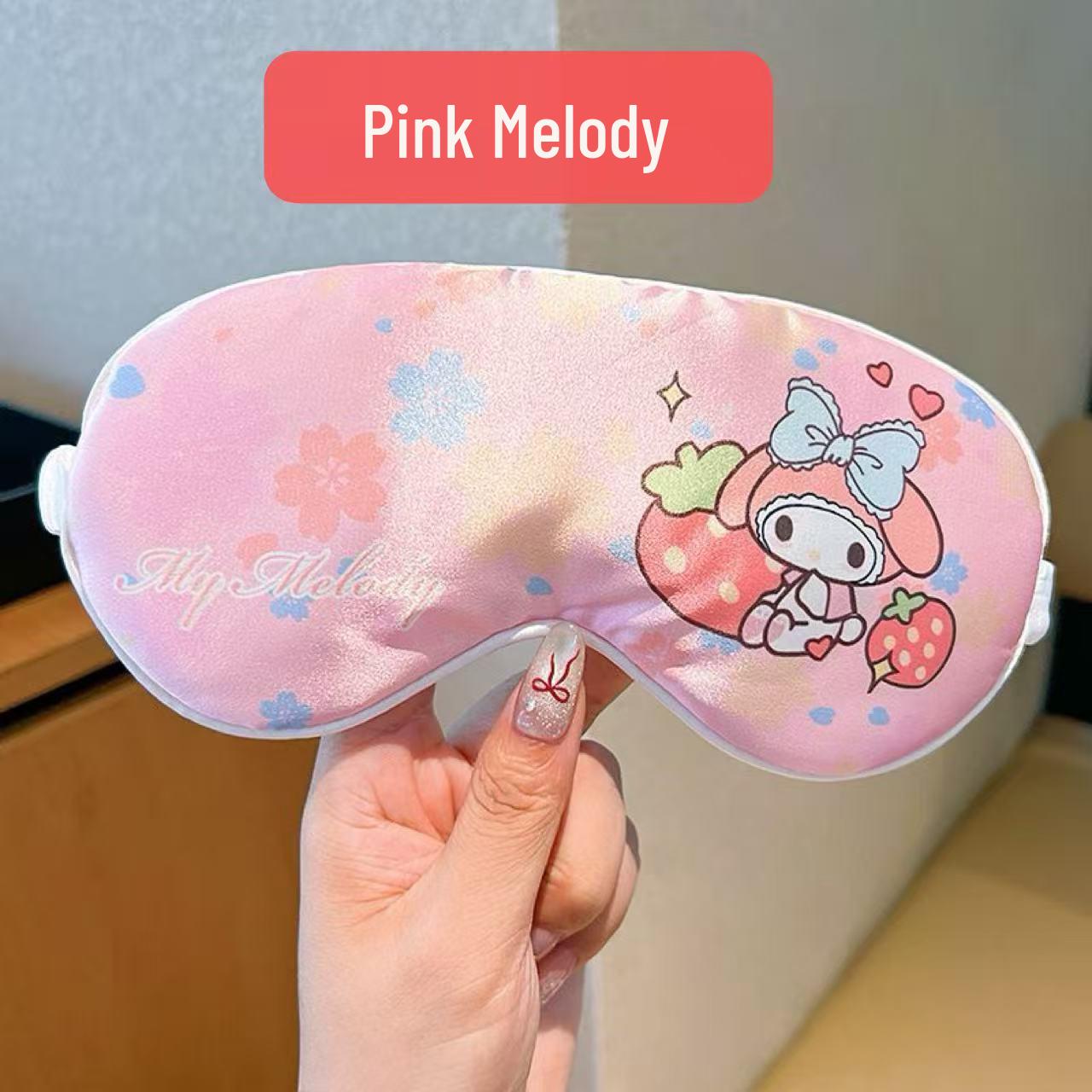 

Kuromi & My Melody Cartoon Sleep Mask for Kids - Silk Imitation, Light Blocking, Special Design.