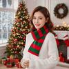 Thermal Yarn Christmas Hat Scarf Striped Pattern Knitted Holiday Scarf Xmas Beanie  Merry Couples