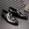 Crocodile Pattern Business Shoes Men Genuine Leather Horsebit Loafers British Style Moccasins Men Party Wedding Dress Shoes