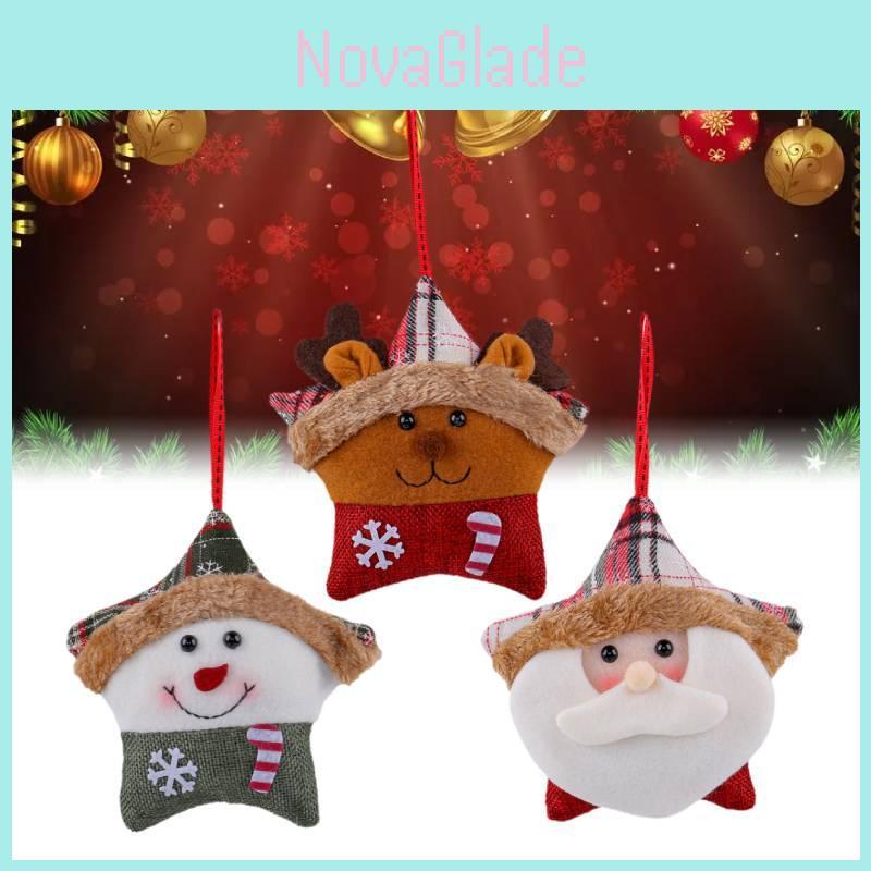 Creative Plush Christmas Tree Decoration Featuring Santa Snowman And Reindeer Ideal For Holiday Cheer