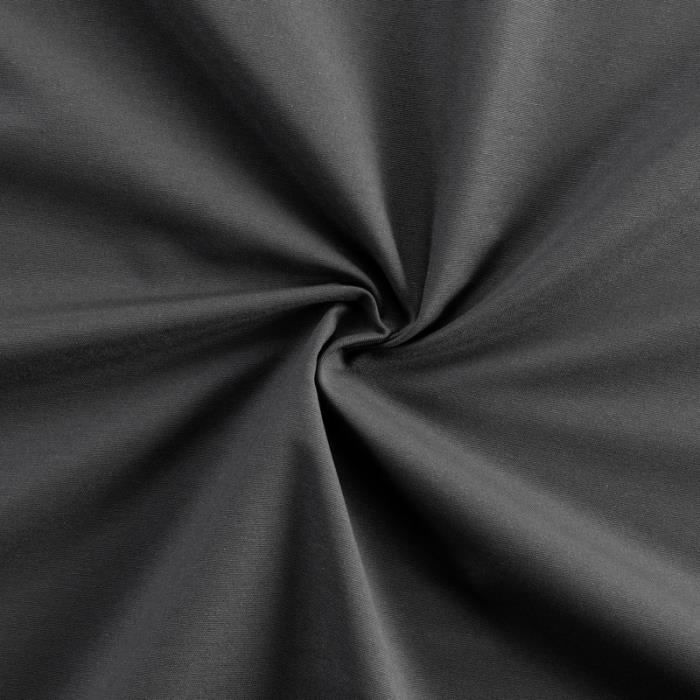 Cache sommier - dahlica - 150x190 cm - gris - 4 côtés de 30 cm - qualité hôtelière