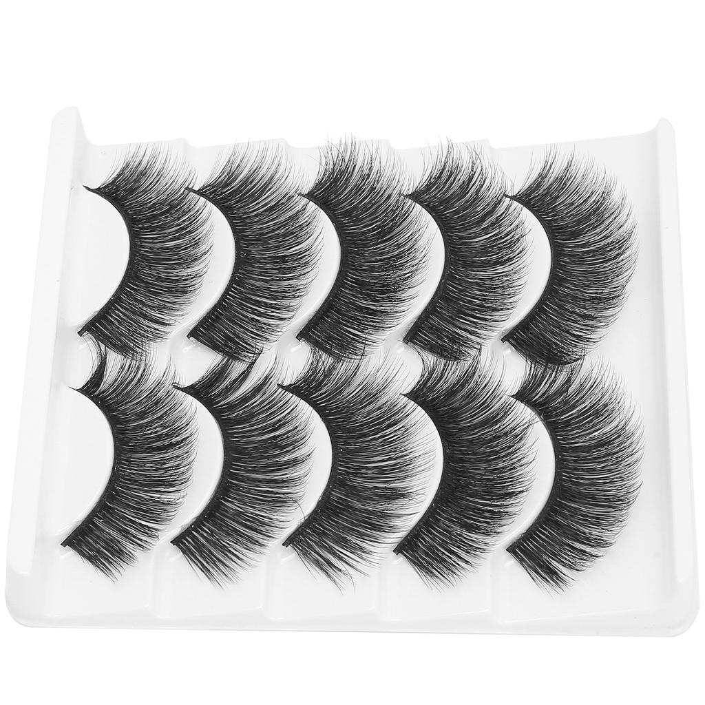 5 Pairs Stage Makeup Thick Dense Curly False Eyelashes Reusable False Lashes Set008