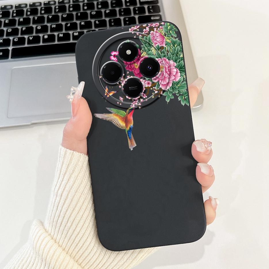 Für Xiaomi Redmi 14C Hülle Stylische Sonnenblume Hübsche Mädchen Rückabdeckung Weiche TPU Handyhülle Für Xiaomi Poco C75 C 75 Redmi14C Fundas