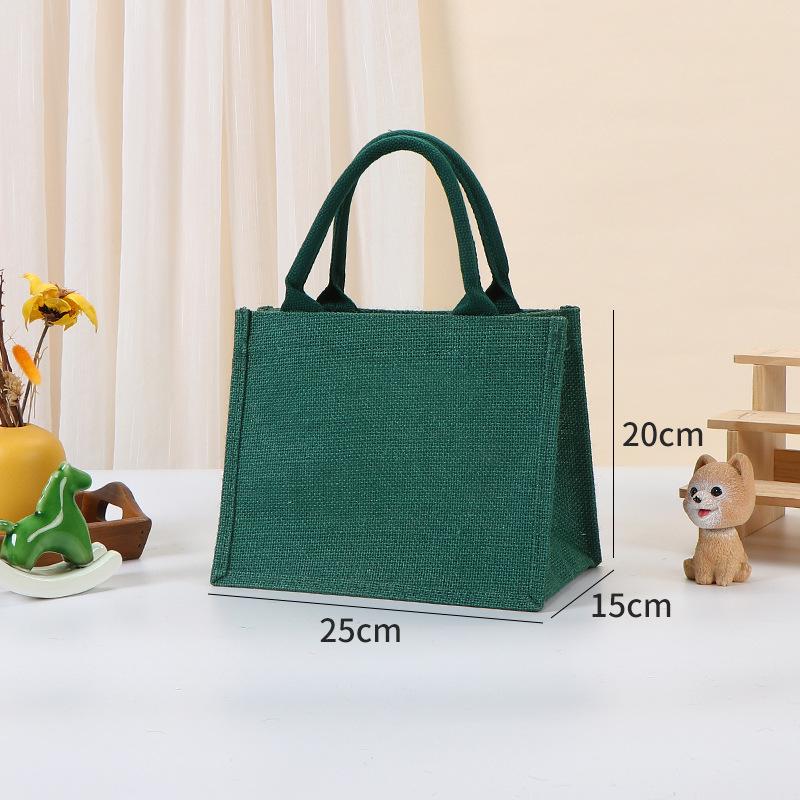 Red Burlap Tote, Green Burlap Tote, Black & Blue Linen Shopping Bag, MUJI Tote Bag.