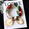 53CM Square Pure Silk Square Scarf 100% Mulberry Silk Decorative Rose Design Hairband Necktie Small Neckerchief for Women