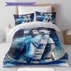 CR7 Pattern Bedding,Quilt Set Quilt Cover Pillowcase Home Birthday Gift (1 * duvet cover + 2 * pillowcase, without core)