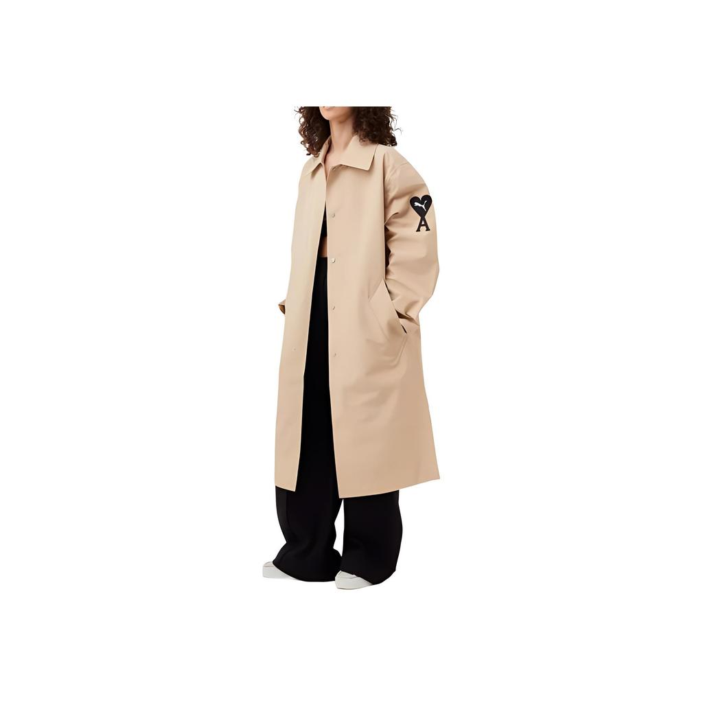 Puma X Amiparis Solid Logo Polo Button-Up Long Sleeve Jacket Women Jackets Beige 534072-97