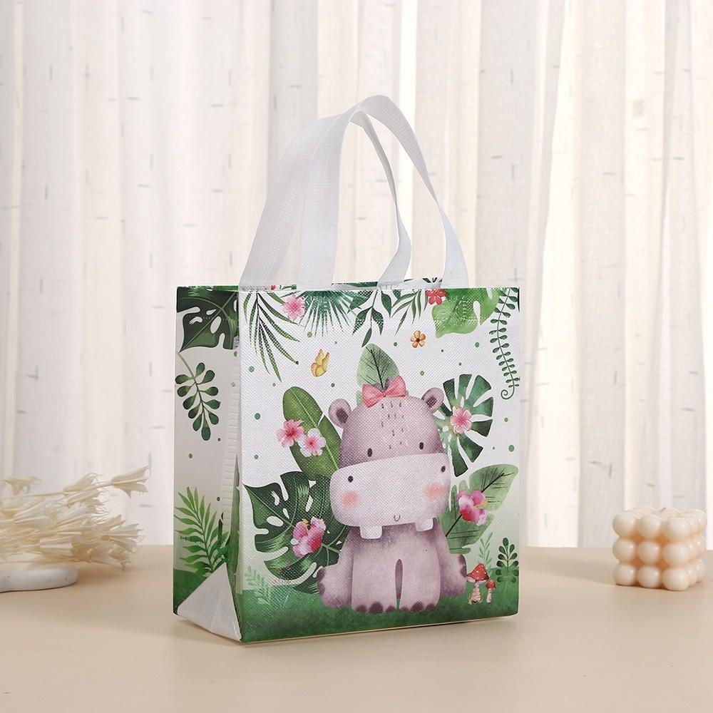 5pcs Jungle Animal Theme Goodie Handbag Non Woven Shopping Bags New Gift Treat Bags Party Supplies