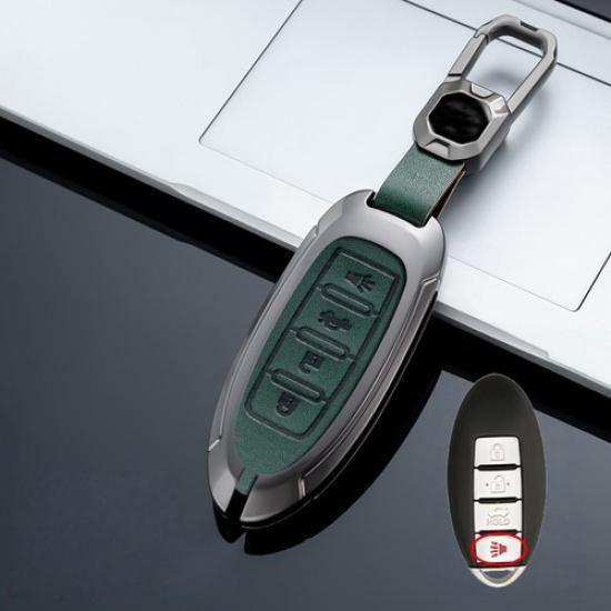 Zinc Alloy Leather Car Key Case Cover For Nissan Murano Tiida Maxima Pathfinder