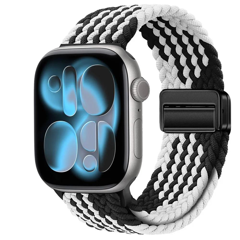 Nylon Strap for Apple Watch 11 10 46mm 42mm/Ultra 3 2 1 49mm Magnetic buckle Wristband iWatch 9 8 7 6 5 4 SE 45mm 44mm 41mm 40mm