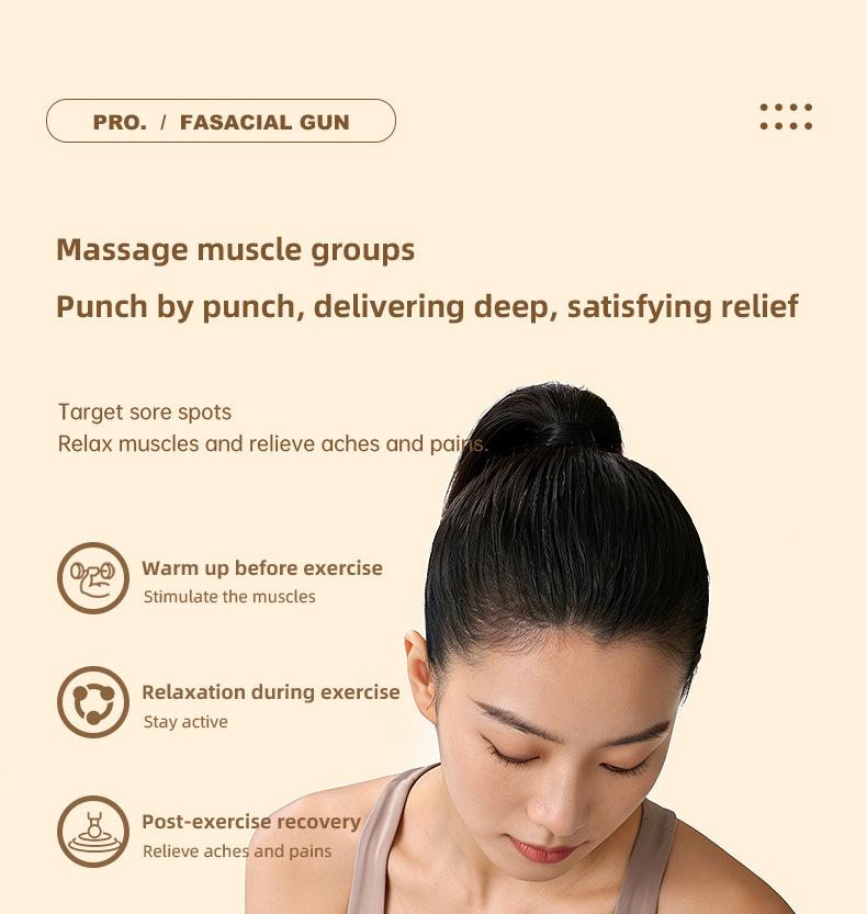 Dual-Head Fascia Gun: Compact Muscle Massager with LED Display for Neck and Spine Relaxation