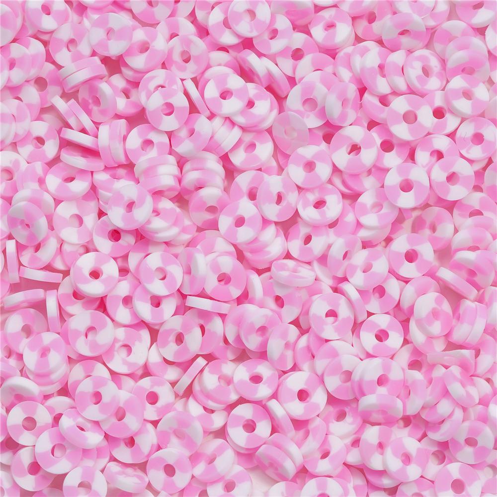 350pcs 6mm Flat Round Polymer Clay Beads Loose Spacer Beads for Jewelry Making DIY Needlework Bracelet Necklace Accessories