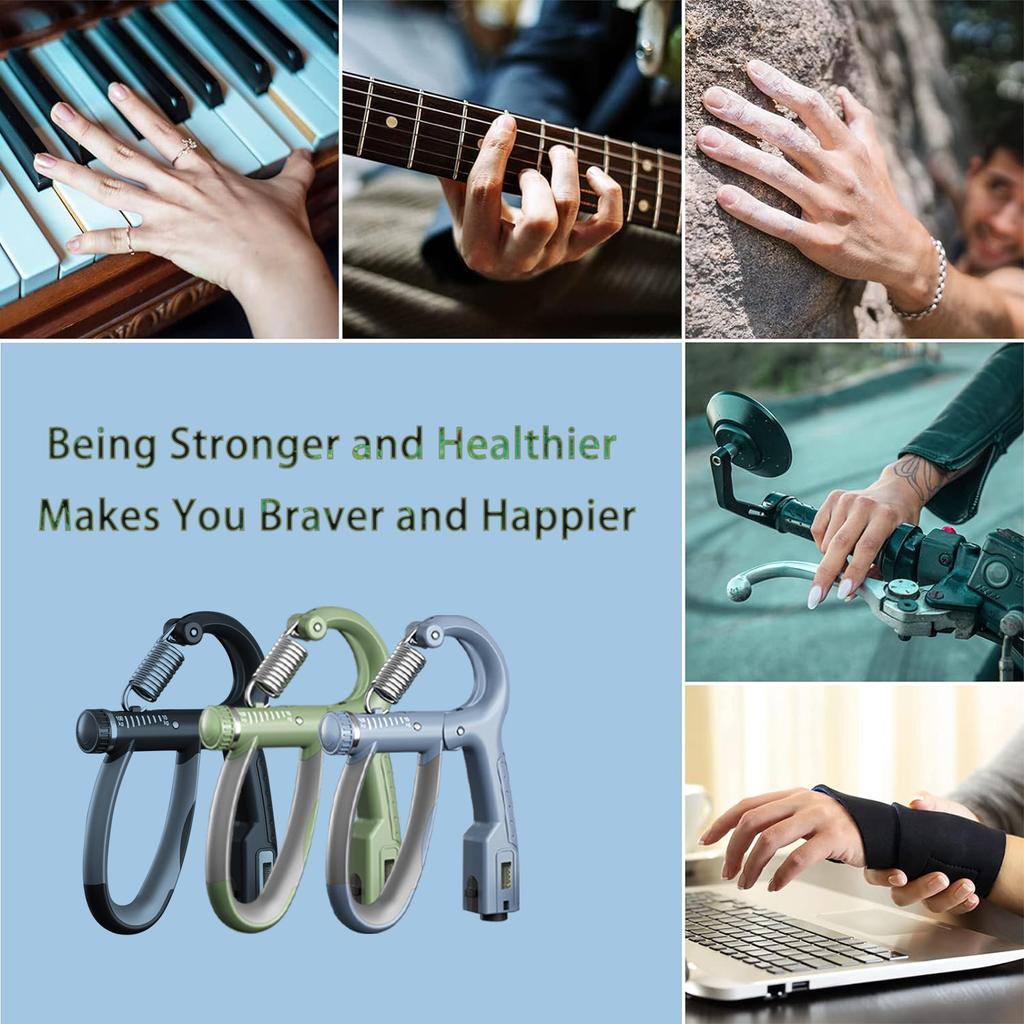 10-100Kg Adjustable Grip Strength Device for Fitness Rehabilitation Training, Wrist Strength Counting for Muscle Exercise