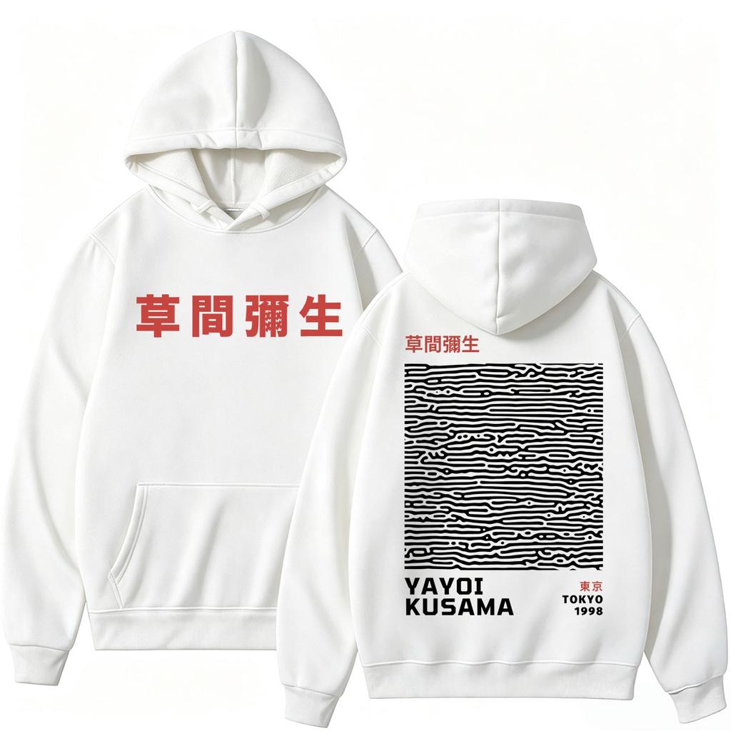 Japanese Style Yayoi Kusama Artist Tokyo 1998 Hoodie Unisex Unique Art Popular Sweatshirt Oversized Fleece Casual Sportwear
