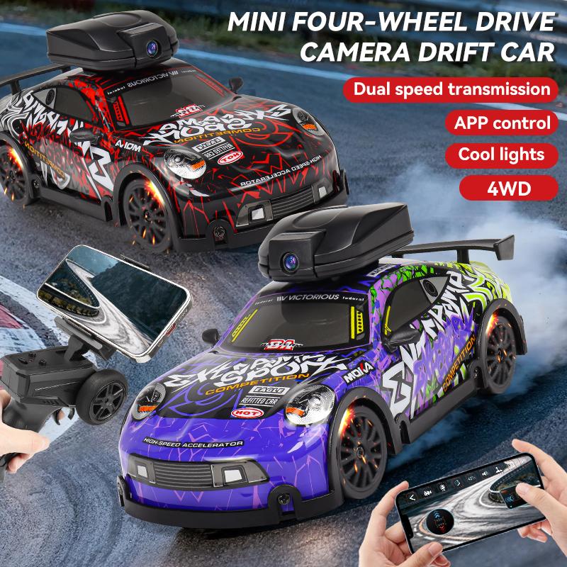 1: 32 Mini 2.4G RC Car Light 4WD Drift Remote Control Car Proportional Throttle Remote Control Camera Racing Model Gift
