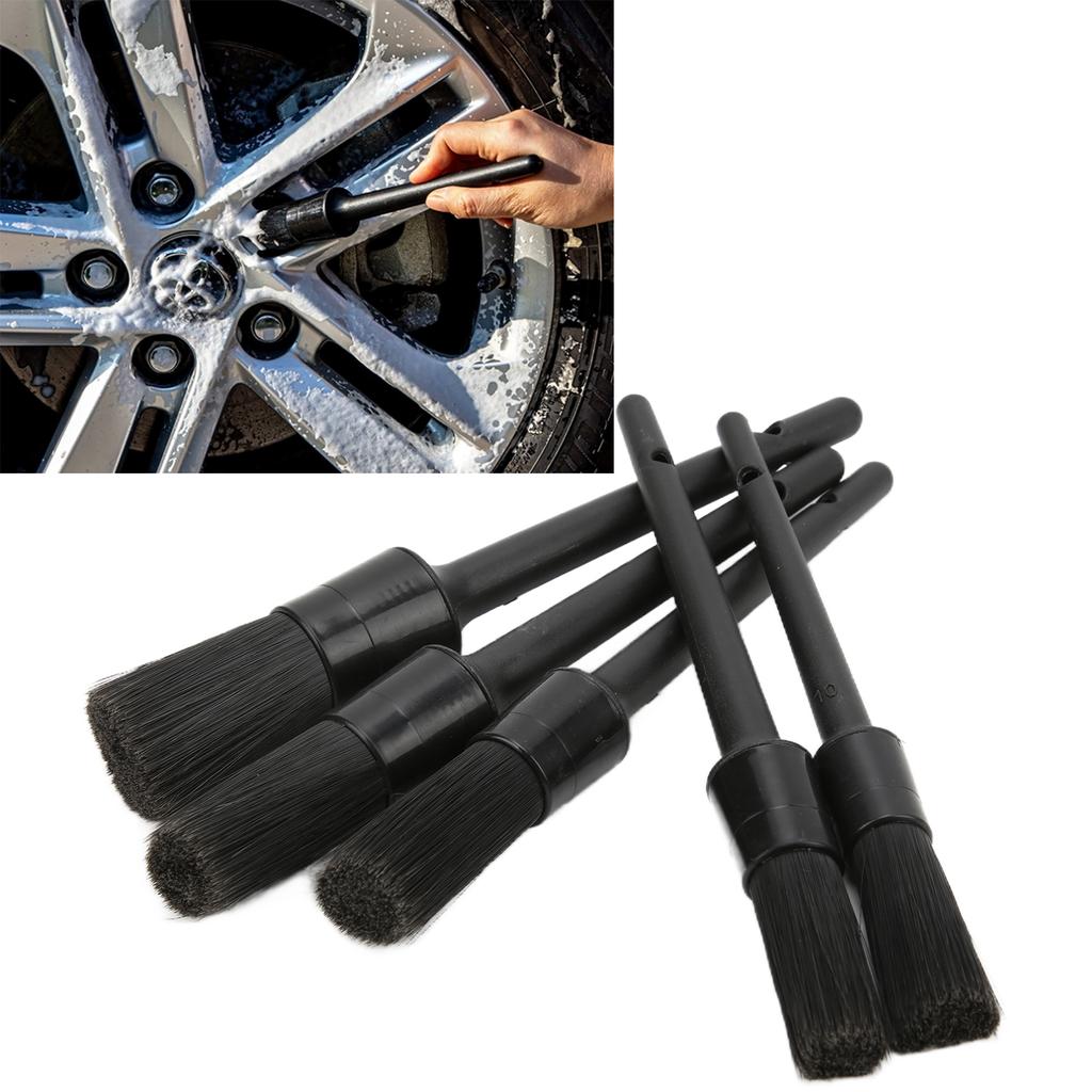 5pcs Auto Detailing Brush Set for Cleaning Car Interior Exterior Engine Exhaust Leather Seat