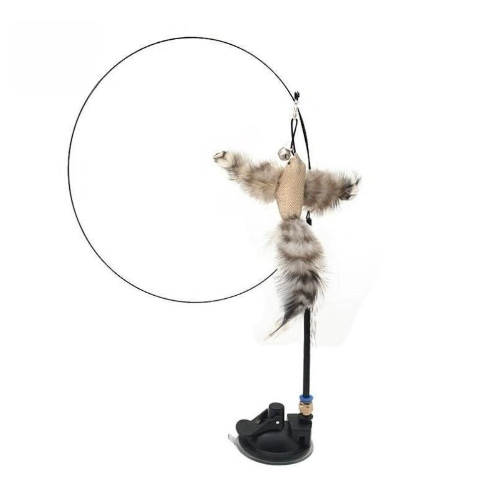 

Long Rod Cat Teasing Stick Epoxy Sucker Feather Cat Toy New Cat Predation Toys Indoor Pet Toy A