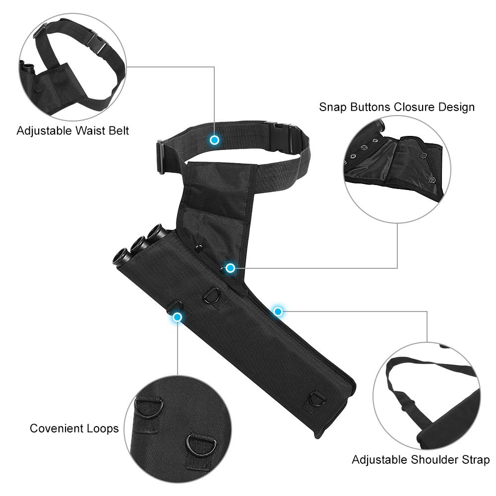 3 Tube Archery Arrow Quiver Holder with Adjustable Belt for Back or Waist Use 3 Tube Archery Arrow Quiver Holder with Adjustable Belt for Back or Waist Use