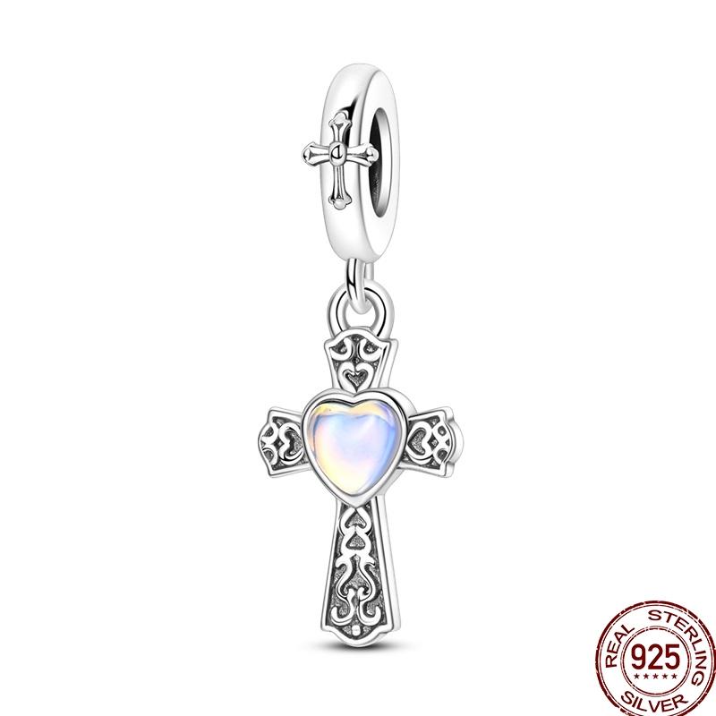 Copper Cross Bible Blessing Charms Celtic Knot Star Valknut Bead Fit Original Bracelet For Women Fine Jewelry Gift