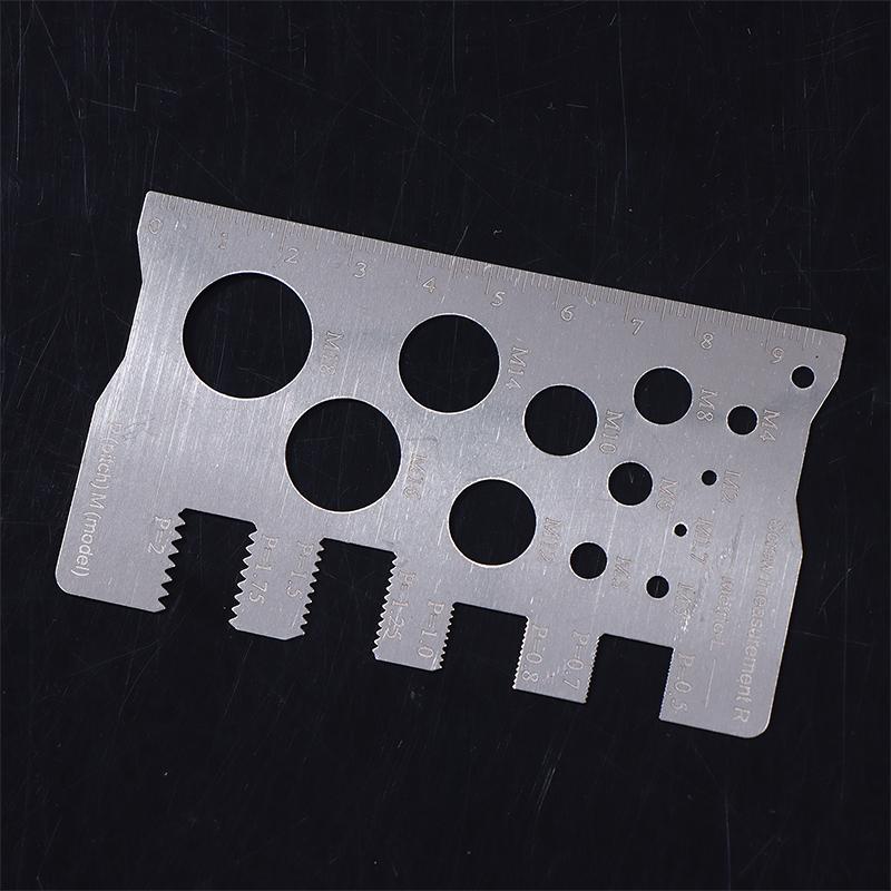 Durabler Stainless Steel Ruler Screw Measuring Ruler Precise Pitch Measurement Thread Gauge Screw Measurement Ruler Measuring