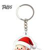 Santa Claus Bag Charms Cartoon Acrylic Keychain, Double-sided Christmas Key Winter Backpack Accessories Ring, Pendant Charm for Handbag Purse Holders