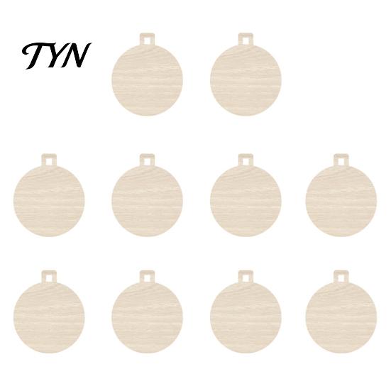 DIY Paintable Wood Crafts 10Pcs 2D Wooden Christmas Ornaments, Blank Craft Hanging Tags, Unfinished Blanks Tree Decorations, Slices for Painting Xmas