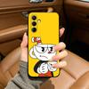 Funda de Teléfono Linda de CupHead y MugMan Para Samsung Galaxy A73,A71 A72,A70,A53,A52,A51,Funda Negra de Silicona Suave