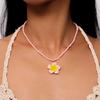 5Pcs Bohemia Bead Choker Colorful Pendant Necklace Fashion Plumeria Necklace  Daily Wear