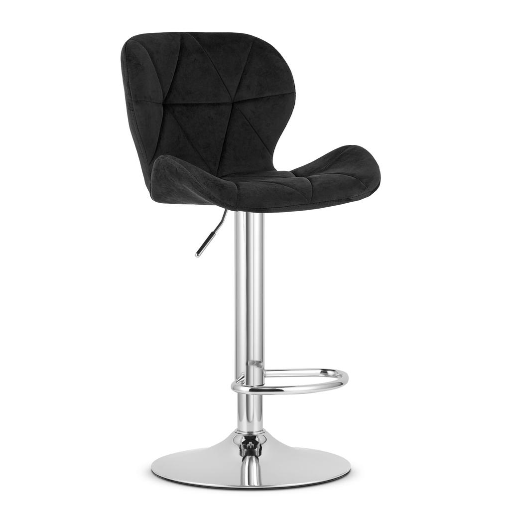 WEST stool - black velvet / chrome base x 2